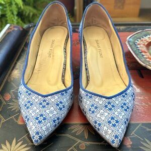 Sarah Flint Perfect Emma Blue jacquard fabric 40 Eur 9 US Used